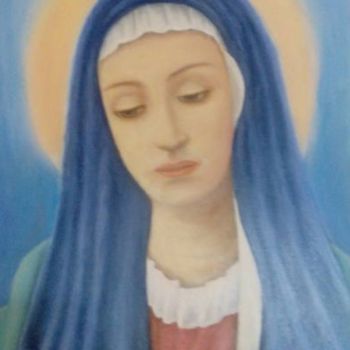 Pintura intitulada "Maryja" por Werka Zajac, Obras de arte originais, Óleo
