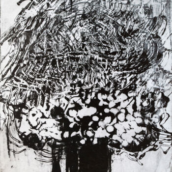 Zeichnungen mit dem Titel "Blumen Stilleben" von Werner Schaile, Original-Kunstwerk, Tinte