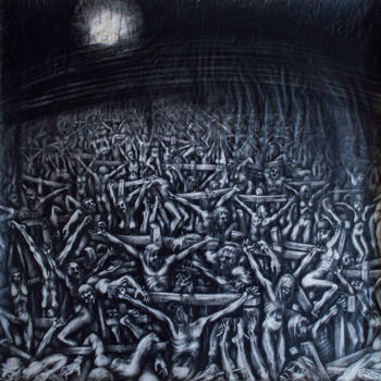 Dibujo titulada "Kreuzigung 1" por Werner Schaile, Obra de arte original, Tinta