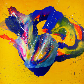 Картина под названием "Iris" - Weronika Dylag, Подлинное произведение искусства, Акрил Установлен на Деревянная рама для нос…