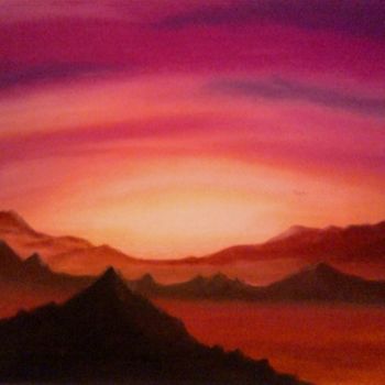 Drawing titled "Wild sunset by Rona…" by Westlandkunst, Original Artwork, Other