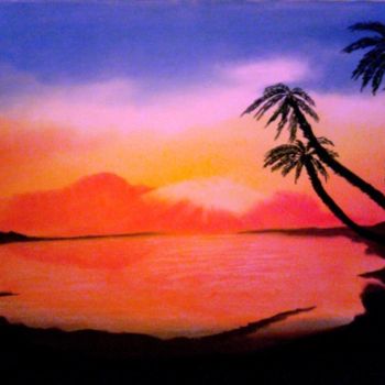 Σχέδιο με τίτλο "Aloha sunset by Ron…" από Westlandkunst, Αυθεντικά έργα τέχνης, Άλλος