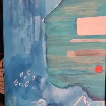 Painting titled "Blauw" by Valerie, Original Artwork, Acrylic