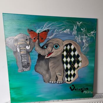 Malerei mit dem Titel "Butterfly effect" von Valerie, Original-Kunstwerk, Acryl