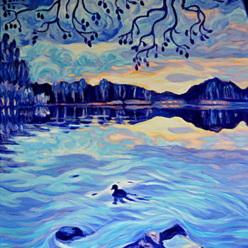 Pintura titulada "Villande våg" por Eva Carty, Obra de arte original, Acrílico Montado en Bastidor de camilla de madera