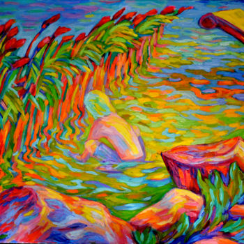 Peinture intitulée "Fisherman" par Eva Carty, Œuvre d'art originale, Huile Monté sur Châssis en bois