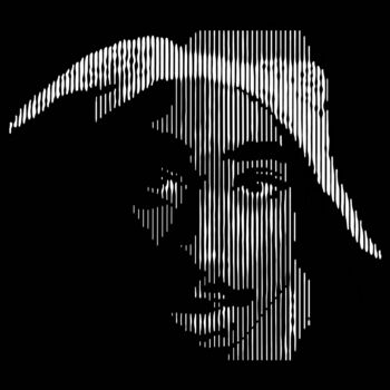 Digitale Kunst getiteld "Tupac Shakur" door Whiteline, Origineel Kunstwerk, 2D Digital Work