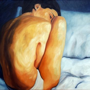 Malerei mit dem Titel "Nude" von Daniel Wimmer, Original-Kunstwerk, Öl