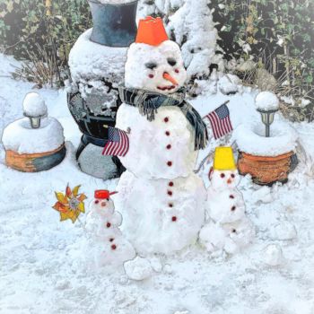 Фотография под названием "Snowmen in our back…" - W. Marek Cholody, Подлинное произведение искусства, Манипулированная фотог…