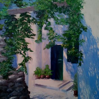 Peinture intitulée "Greek street" par Anna Wigandt, Œuvre d'art originale, Huile