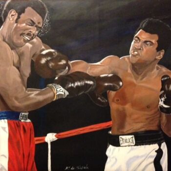 Painting titled "Ali VS Georges Fore…" by Wiktoria Hel, Original Artwork, Acrylic