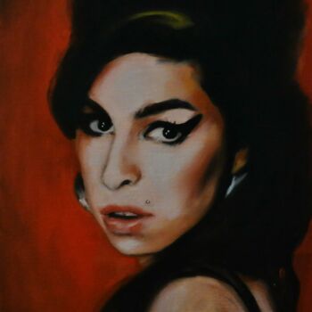 Pintura titulada "Amy Winehouse" por Wiktoria Pydo, Obra de arte original, Oleo