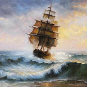 Ζωγραφική με τίτλο "Seascape" από Wiktoria Pydo, Αυθεντικά έργα τέχνης, Λάδι