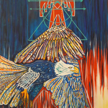 Pittura intitolato "bleeding-freedom-60…" da Dibidäbi, Opera d'arte originale, Acrilico
