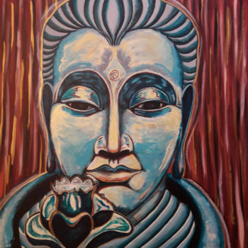 Pintura titulada "buddha-02-70x70cm.j…" por Dibidäbi, Obra de arte original, Acrílico