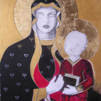 Painting titled "Vierge Phi/Antigone." by Wildbillyecoyote, Original Artwork, Acrylic