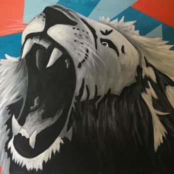 Schilderij getiteld "King of the Jungle" door El-Joa, Origineel Kunstwerk