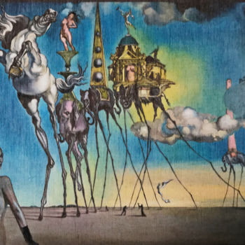 Schilderij getiteld "A Surreal Prospect…" door Wilf Tilley, Origineel Kunstwerk, Olie Gemonteerd op Houten paneel