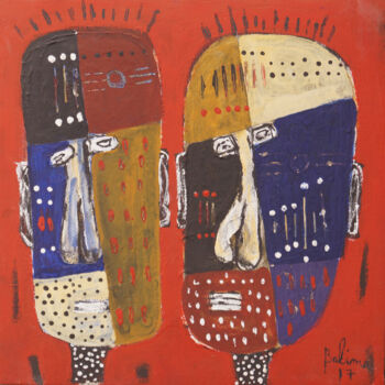 Painting titled "Les jumeaux" by Wilfried Balima, Original Artwork, Acrylic