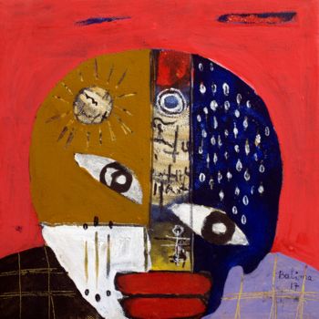 Peinture intitulée "Visage familier" par Wilfried Balima, Œuvre d'art originale, Acrylique Monté sur Châssis en bois