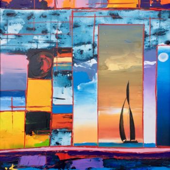 Schilderij getiteld "Moving Colors Teil 3" door Wilhelm Kinn, Origineel Kunstwerk, Acryl