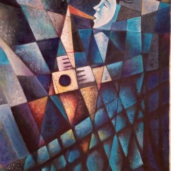 Painting titled "Saxofonista" by Wilkins Terrero, Original Artwork, Acrylic