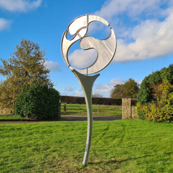 Sculpture titled "Ripple Kinetic Scul…" by Will Carr, Original Artwork, Stainless Steel