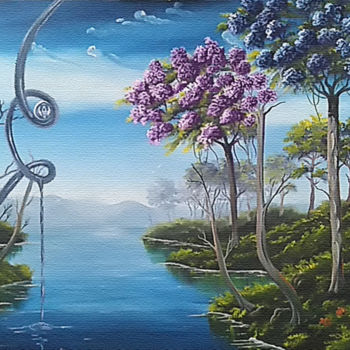 Painting titled "Profundo azul" by Willcap, Original Artwork, Oil