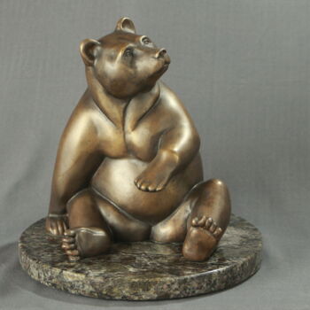"Little Bear" başlıklı Heykel Willem Botha tarafından, Orijinal sanat, Bronz