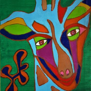 Painting titled "Face in the air" by Willemijn Mensens, Original Artwork, Acrylic