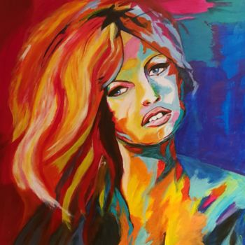 Schilderij getiteld "Brigitte" door Willemijn Mensens, Origineel Kunstwerk, Acryl