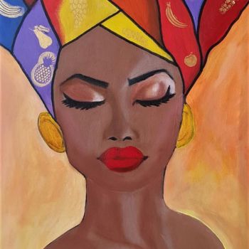 Painting titled "Fruity Queen" by Willemijn Mensens, Original Artwork, Acrylic