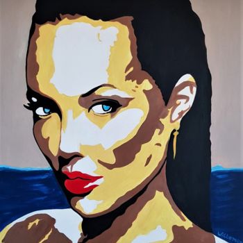 Painting titled "Angie" by Willemijn Mensens, Original Artwork, Acrylic