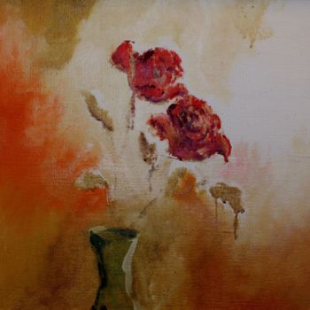 Painting titled "Roses" by Willis Moore, Original Artwork, Oil