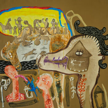 Pintura titulada "Eau mystérieuse" por William Bakaimo, Obra de arte original, Acrílico Montado en Bastidor de camilla de ma…