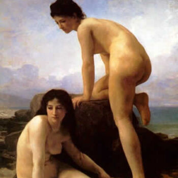 Painting titled "the bathers" by William Bouguereau, Original Artwork