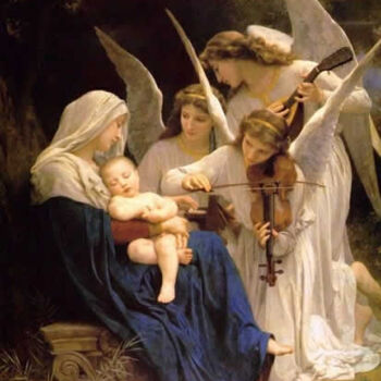 Painting titled "songs of angels" by William Bouguereau, Original Artwork