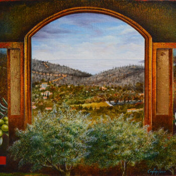 绘画 标题为“Bormes les Mimosas” 由William Castaño, 原创艺术品, 油 安装在木质担架架上