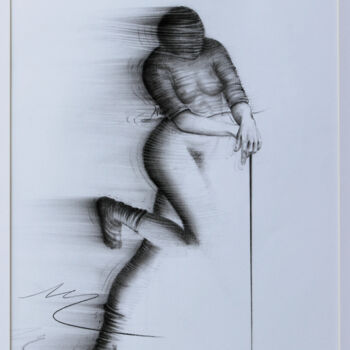 Drawing titled "Jeu d'équilibre" by William Castaño, Original Artwork, Charcoal