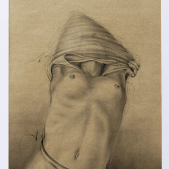 Drawing titled "Séduction" by William Castaño, Original Artwork, Charcoal