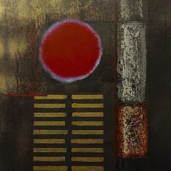 "Red Sun Over Gold" başlıklı Tablo William Eiffert tarafından, Orijinal sanat, Akrilik Diğer sert panel üzerine monte edilmiş