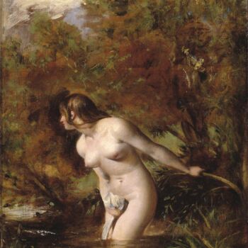 Painting titled "Musidora: The Bathe…" by William Etty, Original Artwork, Oil