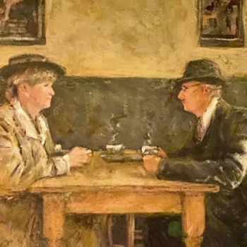 "Afternoon Tea At Kn…" başlıklı Tablo William Oxer F.R.S.A. tarafından, Orijinal sanat, Akrilik