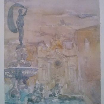 Pittura intitolato "Fano "La Dea Fortun…" da William Serafini, Opera d'arte originale, Acquarello