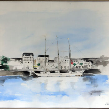 Pintura titulada "Cherbourg2" por William Vallée, Obra de arte original, Acuarela