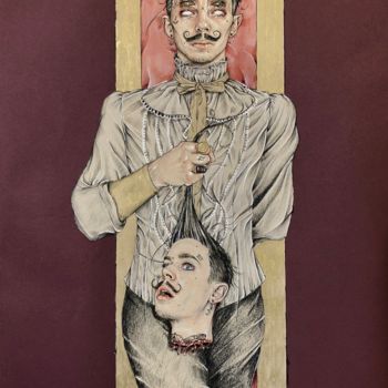 Drawing titled "La folie" by William Bernard, Original Artwork, Pastel