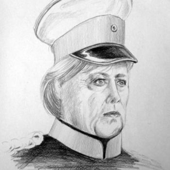 Drawing titled "Merkel als Bismarck" by Zeichnungen/Fotografie, Original Artwork, Other