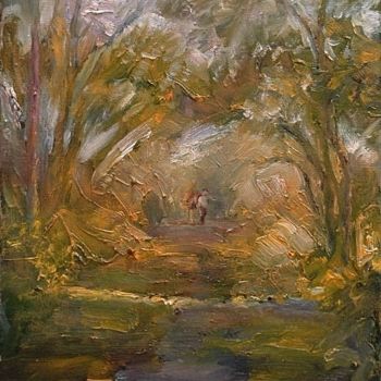 Painting titled "On the way" by William Dunn, Original Artwork, Oil