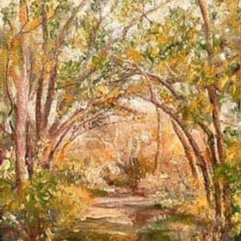 Painting titled "Path into Sanborne" by William Dunn, Original Artwork, Oil