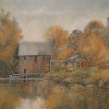 Painting titled "An autumn reflection" by William Dunn, Original Artwork